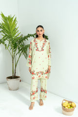 Raha By Amal Stitched Co Ords Cambric Vol-01 Collection'2025-Pistachio