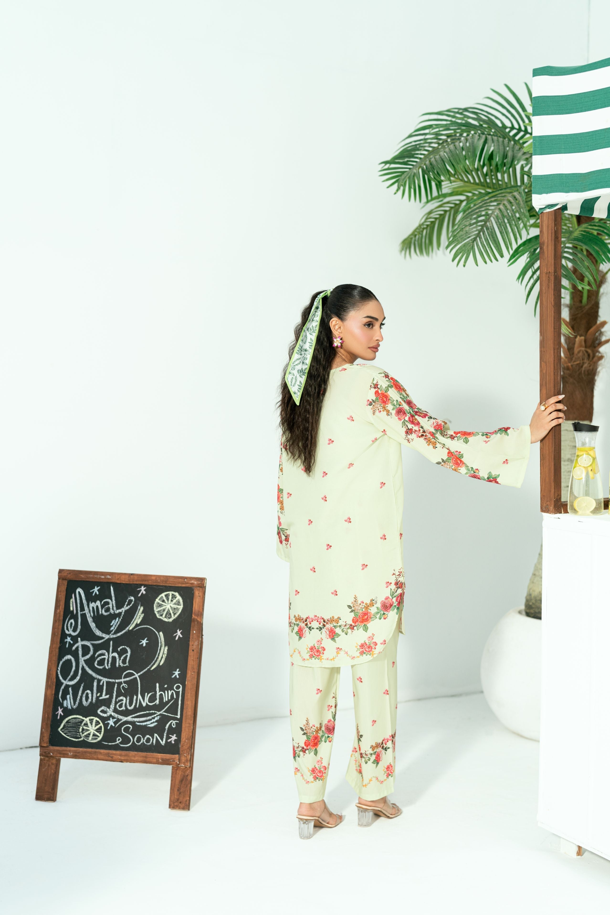 Raha By Amal Stitched Co Ords Cambric Vol-01 Collection'2025-Pistachio
