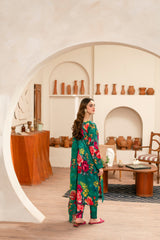 Feathers Unstitched 3 Piece Digital Printed Lawn Summer Suit-MOSS-FT467