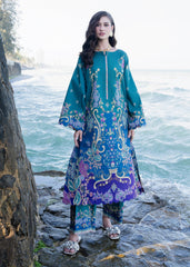 Oasis by Meerak Stitched 2 Piece Silk Lawn Kaftan-KF - 05