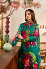 Feathers Unstitched 3 Piece Digital Printed Lawn Summer Suit-MOSS-FT467