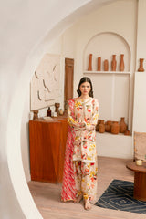 Feathers Unstitched 3 Piece Digital Printed Lawn Summer Suit-LUXOR-FT463