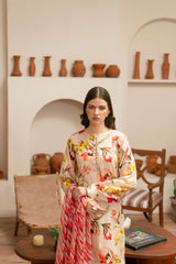 Feathers Unstitched 3 Piece Digital Printed Lawn Summer Suit-LUXOR-FT463