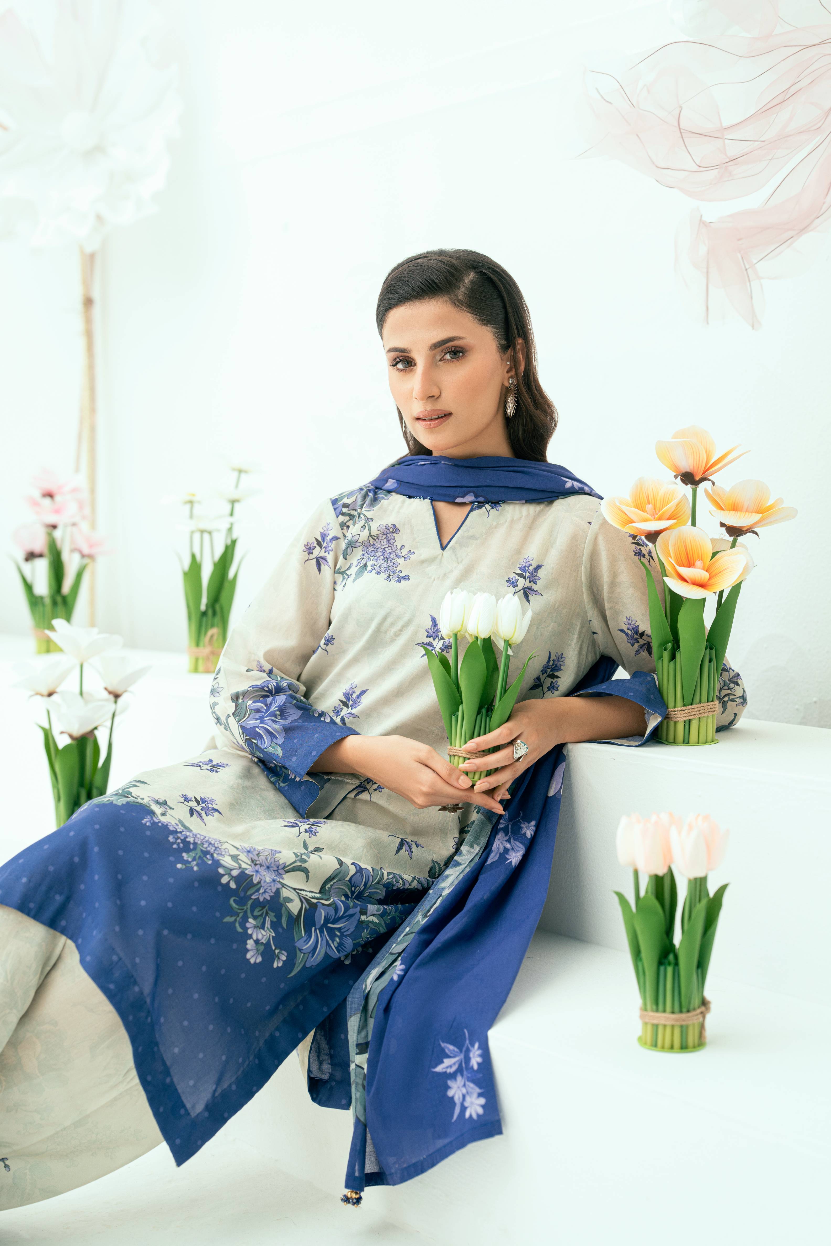 Amal Unstitched 3 Piece Printed Lawn Collection