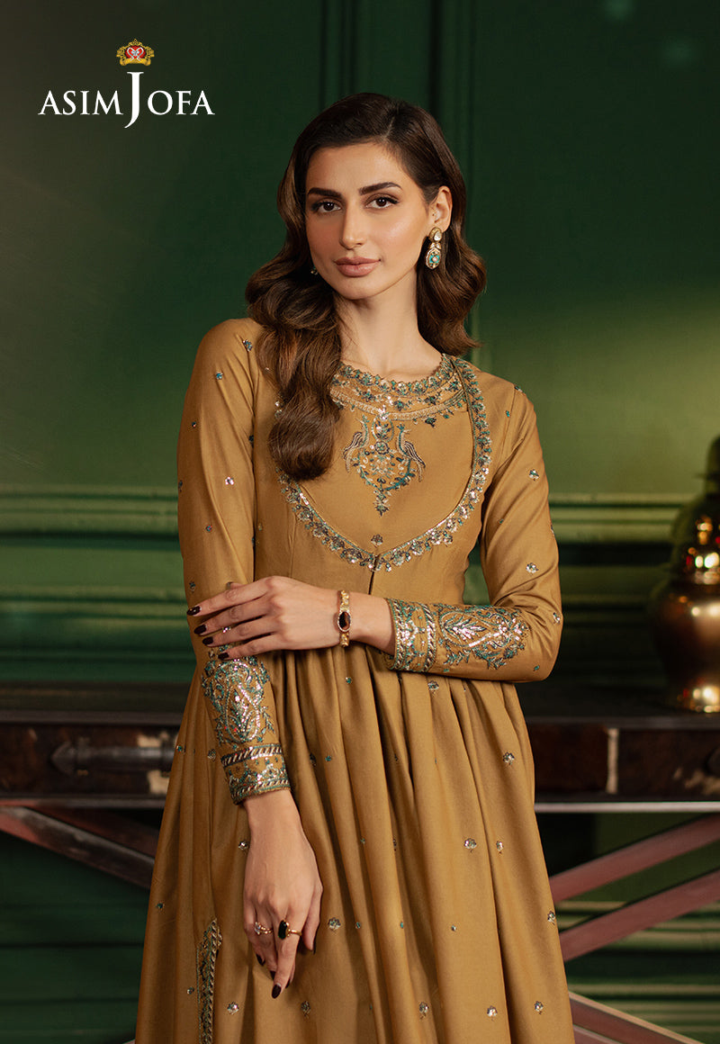 Asim Jofa Premium Festive Ajpf-20 Embroidered Boski Silk 2 Pcs
