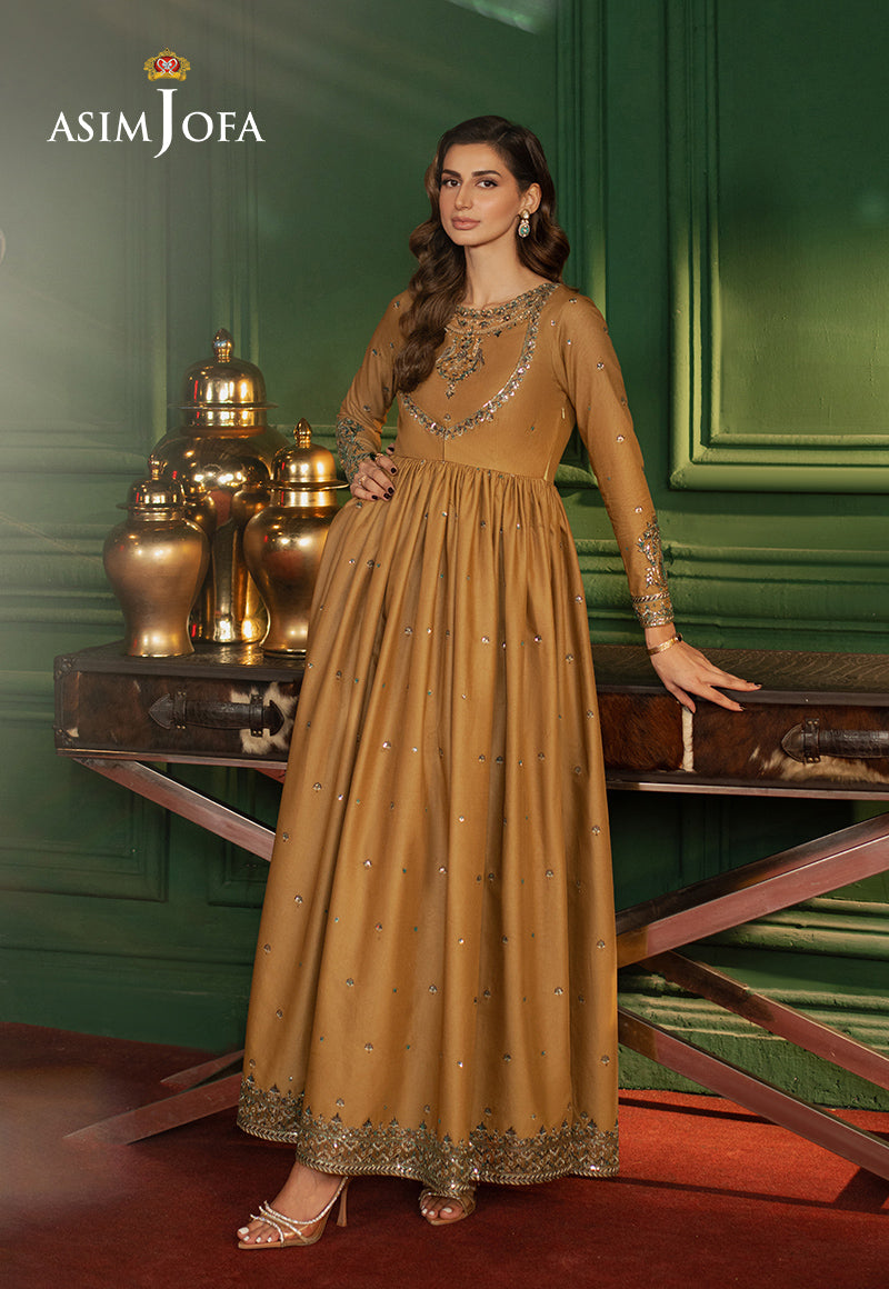 Asim Jofa Premium Festive Ajpf-20 Embroidered Boski Silk 2 Pcs