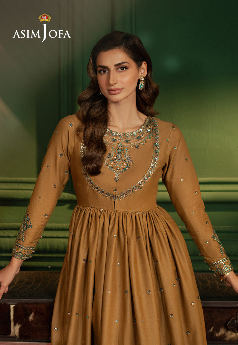 Asim Jofa Premium Festive Ajpf-20 Embroidered Boski Silk 2 Pcs