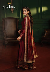 Asim Jofa Premium Festive Ajpf-15 Embroidered Two Tone Cotton Silk 2 Pcs