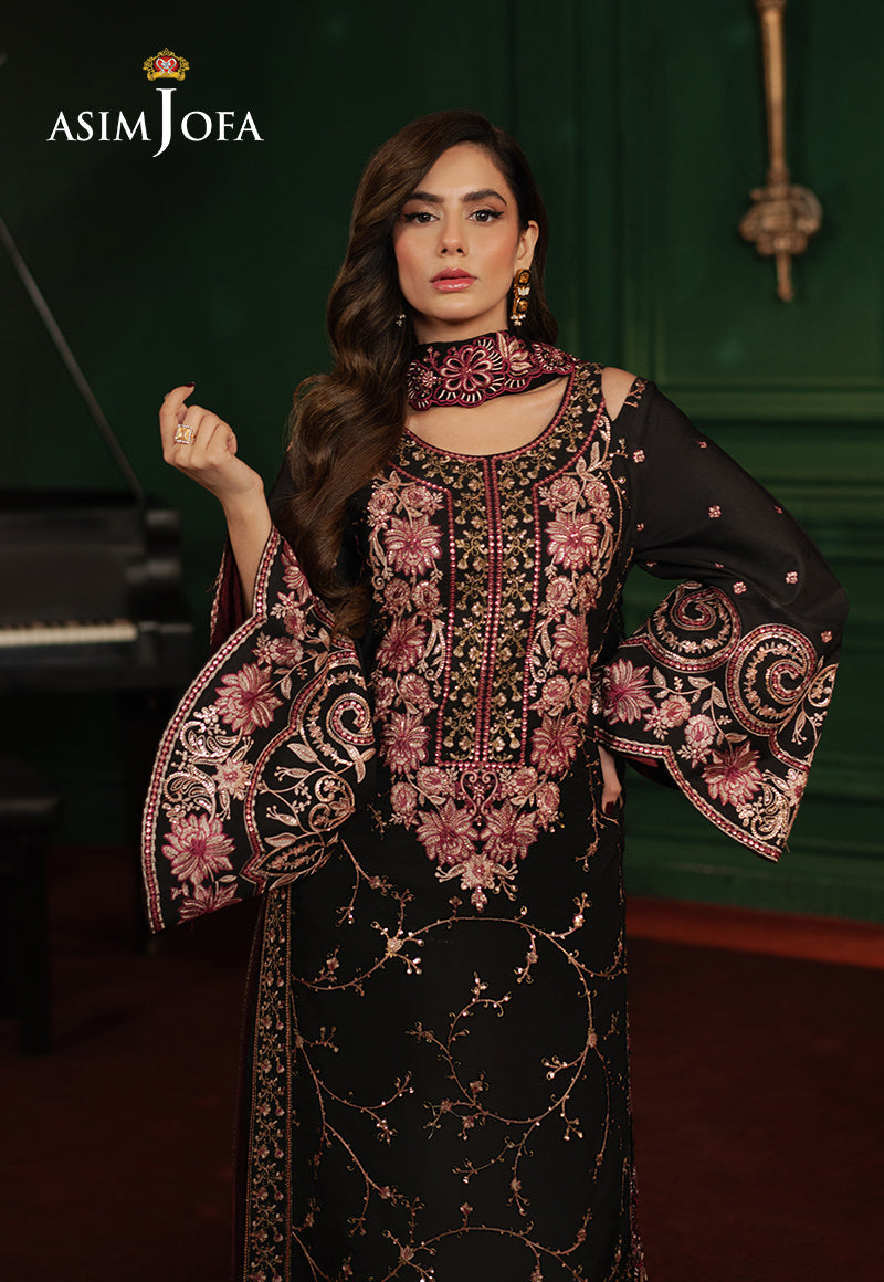 Asim Jofa Premium Festive Ajpf-19 Embroidered Silk 3 Pcs