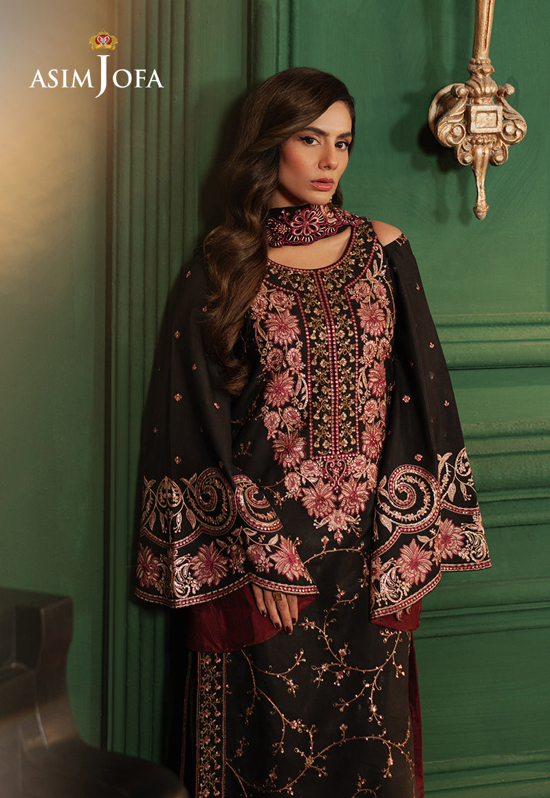 Asim Jofa Premium Festive Ajpf-19 Embroidered Silk 3 Pcs