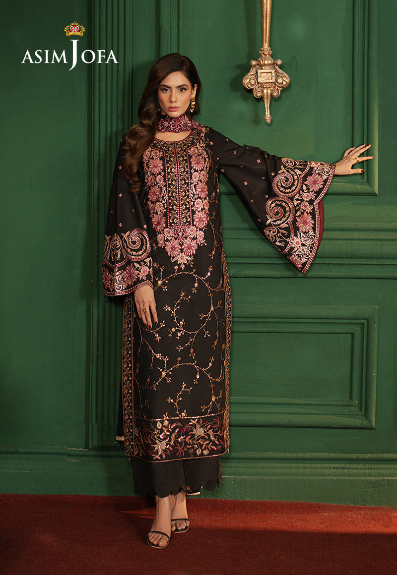 Asim Jofa Premium Festive Ajpf-19 Embroidered Silk 3 Pcs