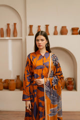 Feathers Unstitched 3 Piece Digital Printed Lawn Summer Suit-SIENNA-FT468
