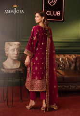 Asim Jofa Premium Festive Ajpf-13 Embroidered Lawn Silk 3 Pcs