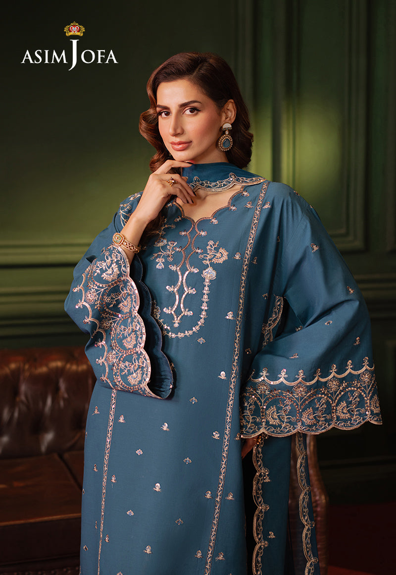Asim Jofa Premium Festive Ajpf-10 Embroidered Silk 3 Pcs