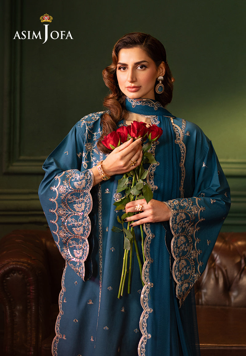 Asim Jofa Premium Festive Ajpf-10 Embroidered Silk 3 Pcs
