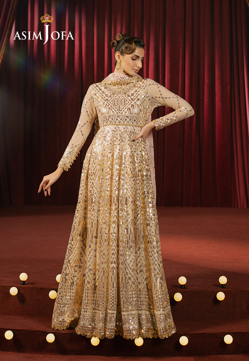 Asim Jofa Premium Festive Ajpf-18 Embroidered Net 3 Pcs