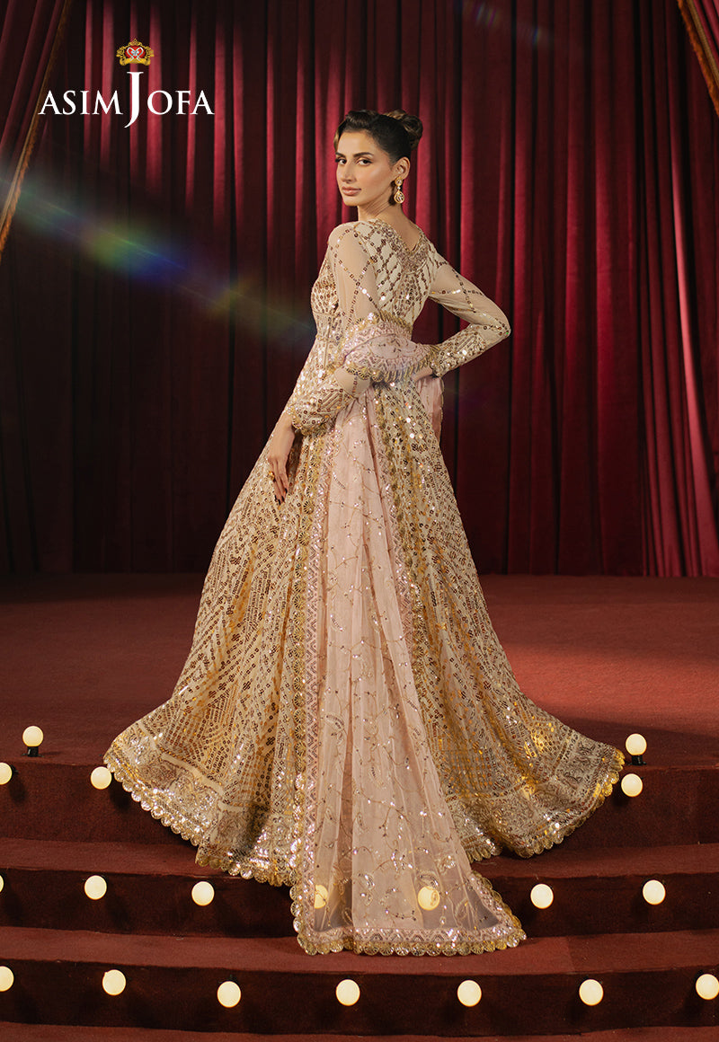 Asim Jofa Premium Festive Ajpf-18 Embroidered Net 3 Pcs