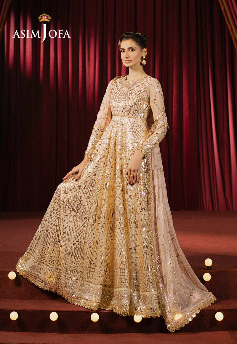 Asim Jofa Premium Festive Ajpf-18 Embroidered Net 3 Pcs
