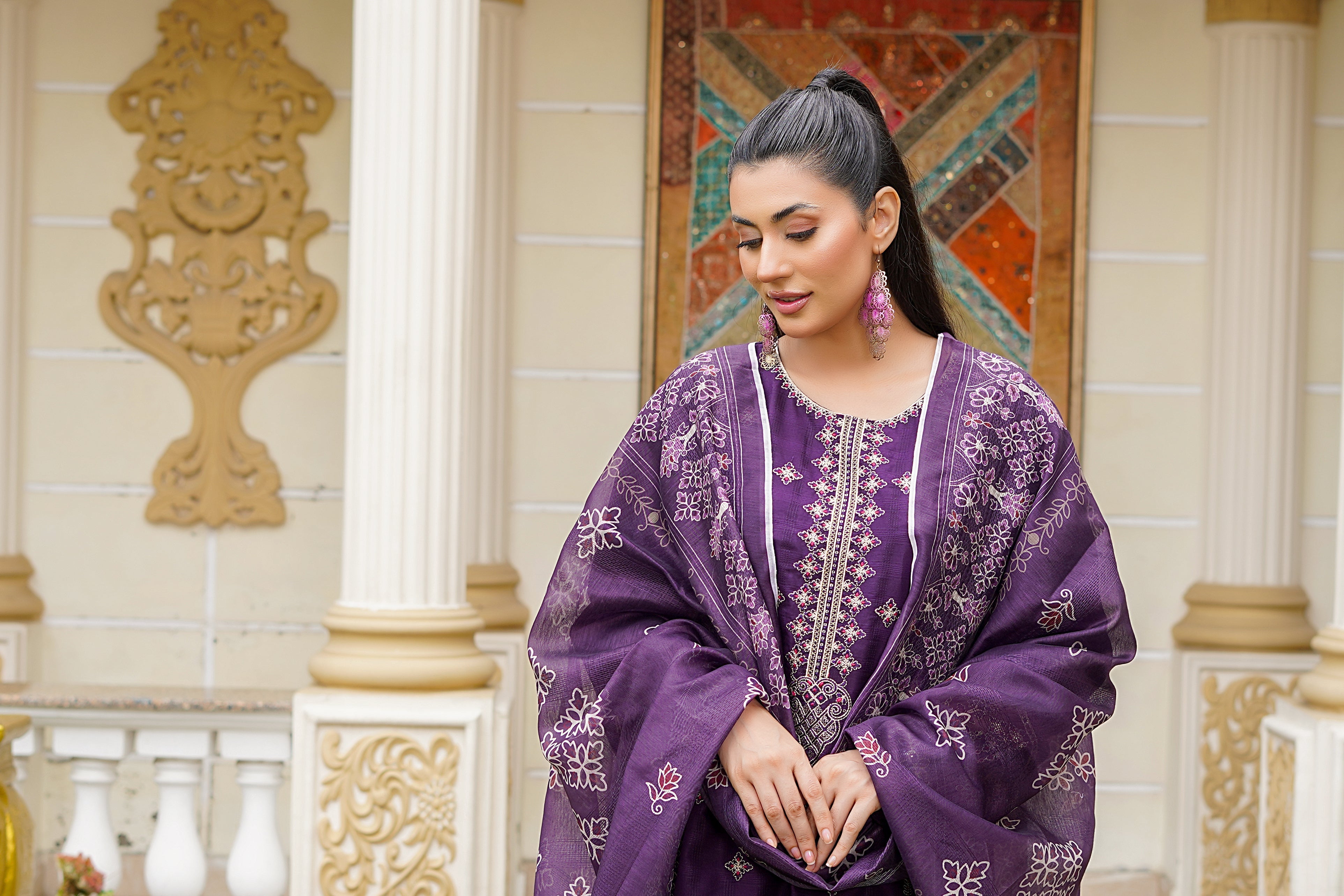 Rang E Gulposh Stitched 3 Piece Lawn Collection'2025-RNG-1202