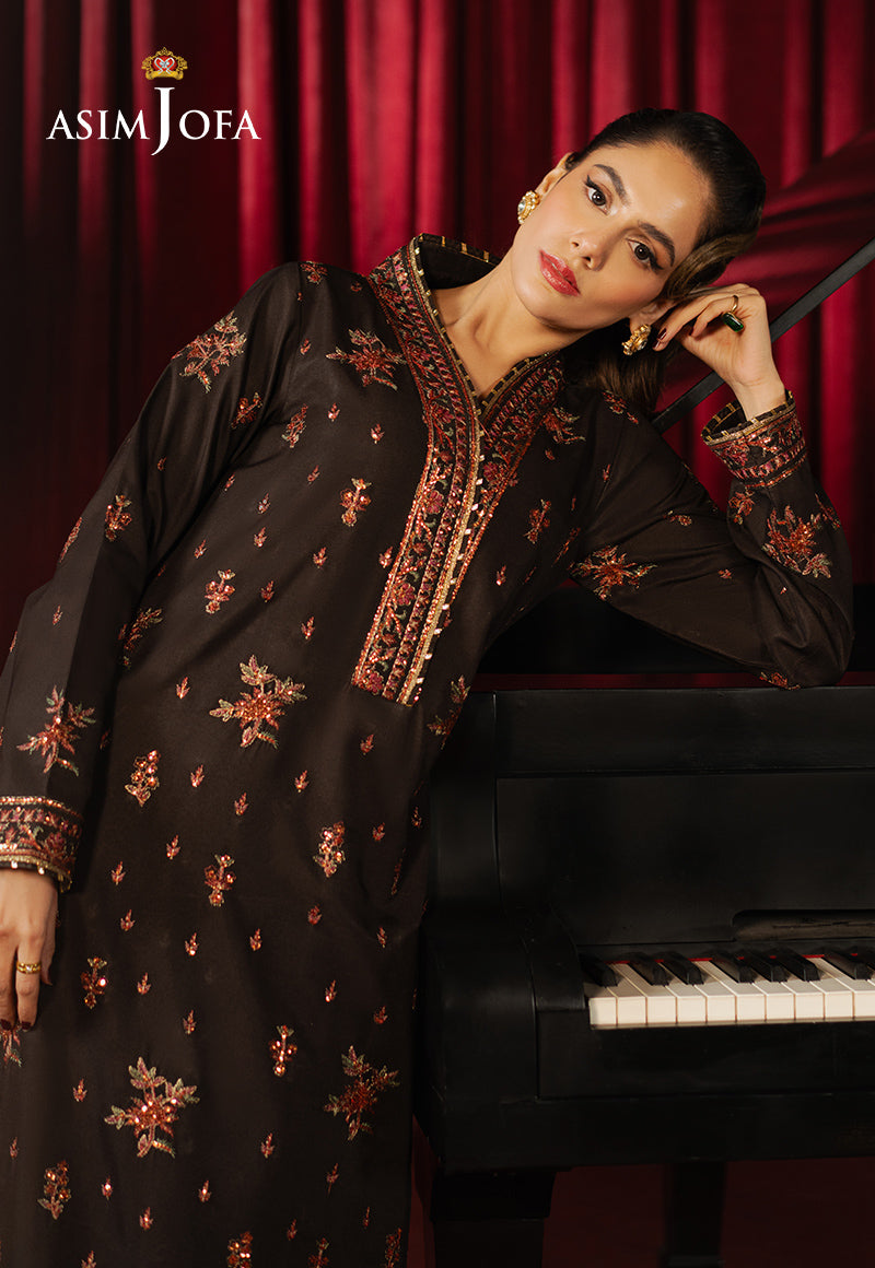 Asim Jofa Premium Festive Ajpf-06 Embroidered Boski Silk 1 Pc