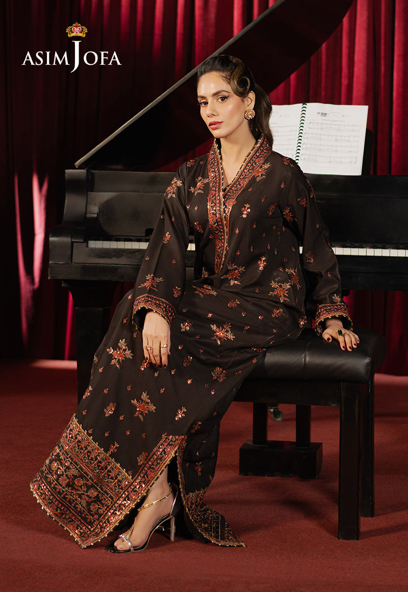 Asim Jofa Premium Festive Ajpf-06 Embroidered Boski Silk 1 Pc
