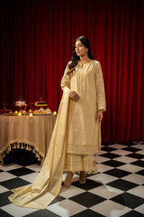 Freesia By Zouj 3 Piece Festive Edit-Sunlit Golden