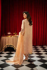 Freesia By Zouj 3 Piece Festive Edit-Peach Elan