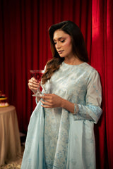 Freesia By Zouj 3 Piece Festive Edit-Cresent Blue