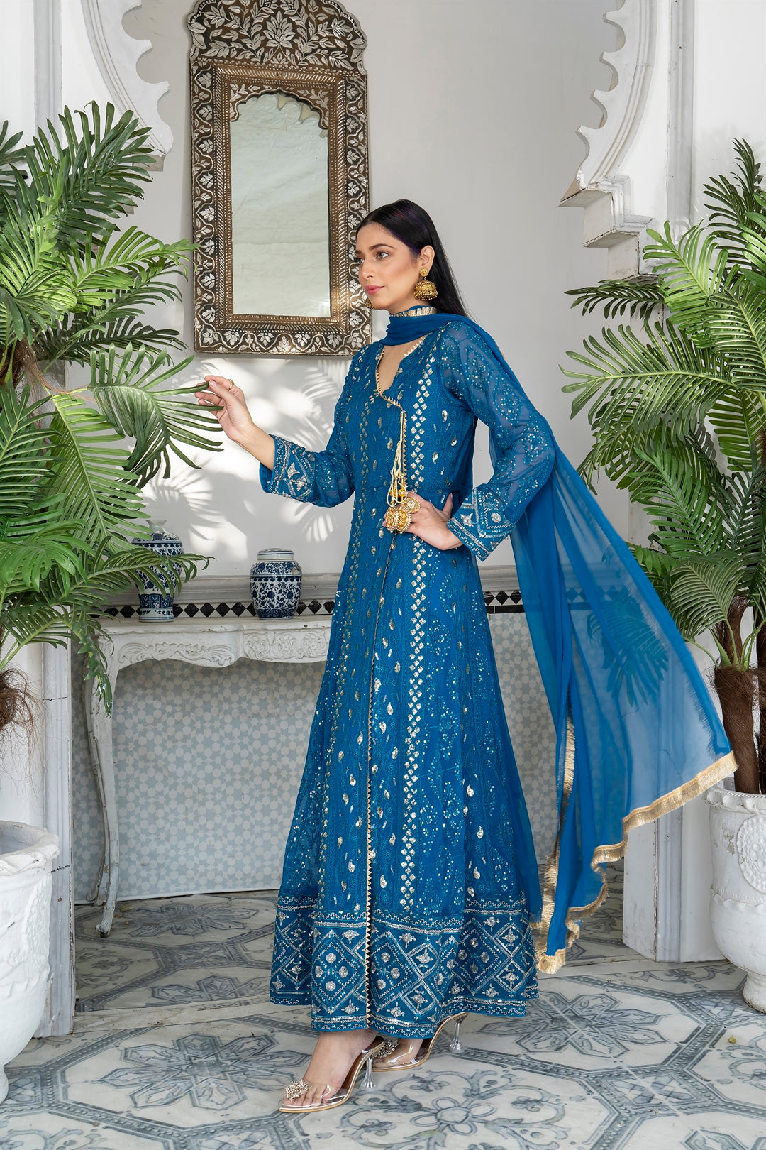 Manahils Stitched Formals Kurti 099