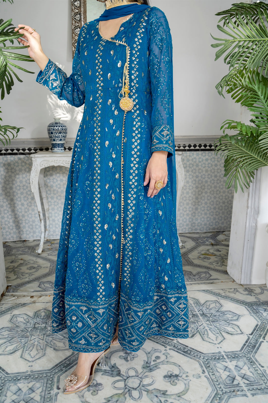 Manahils Stitched Formals Kurti 099