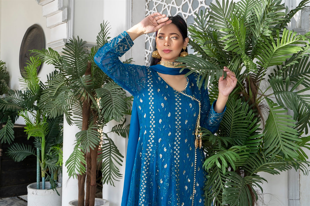 Manahils Stitched Formals Kurti 099