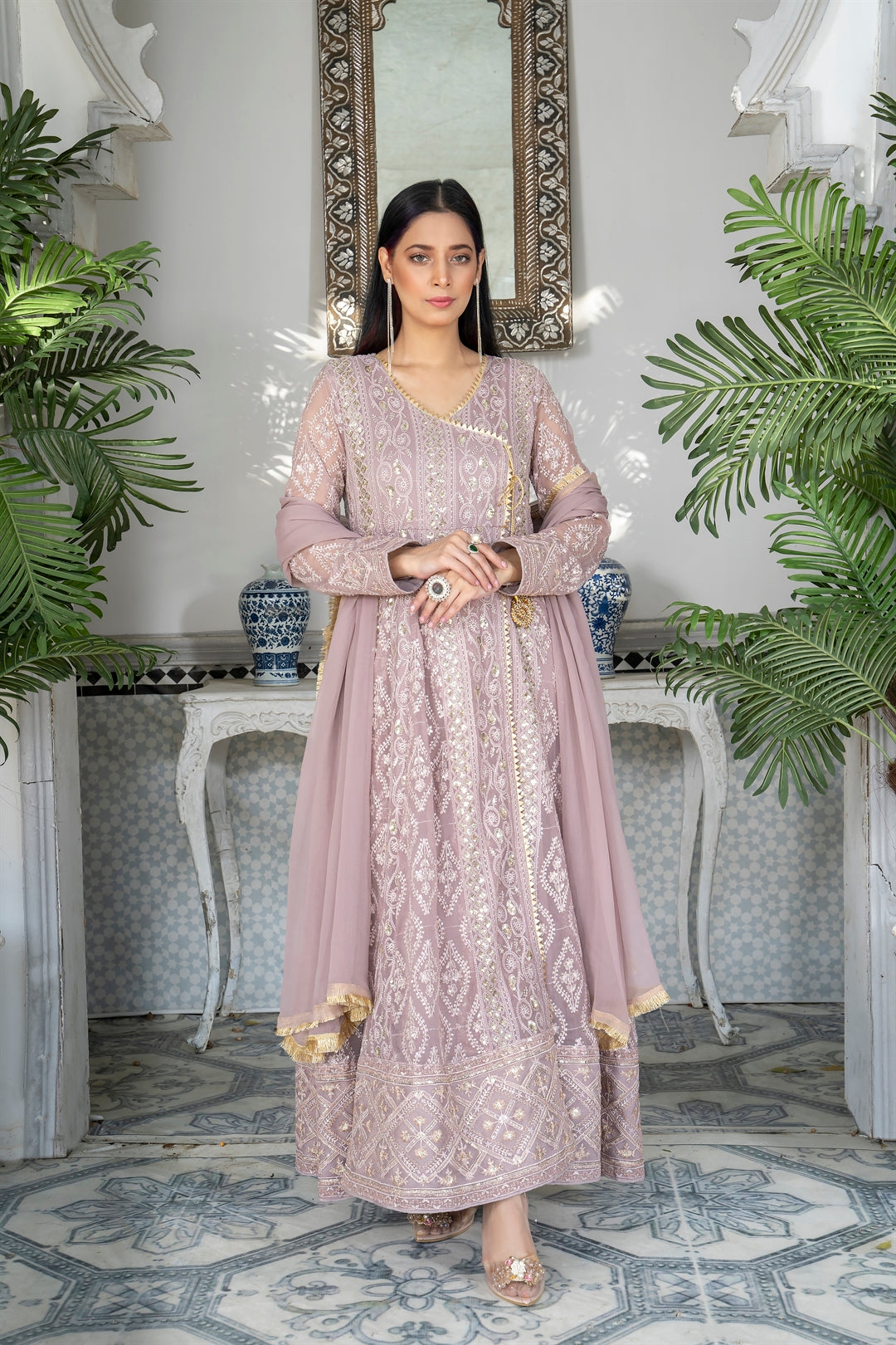 Manahils Stitched Formals Kurti 099-Lilac