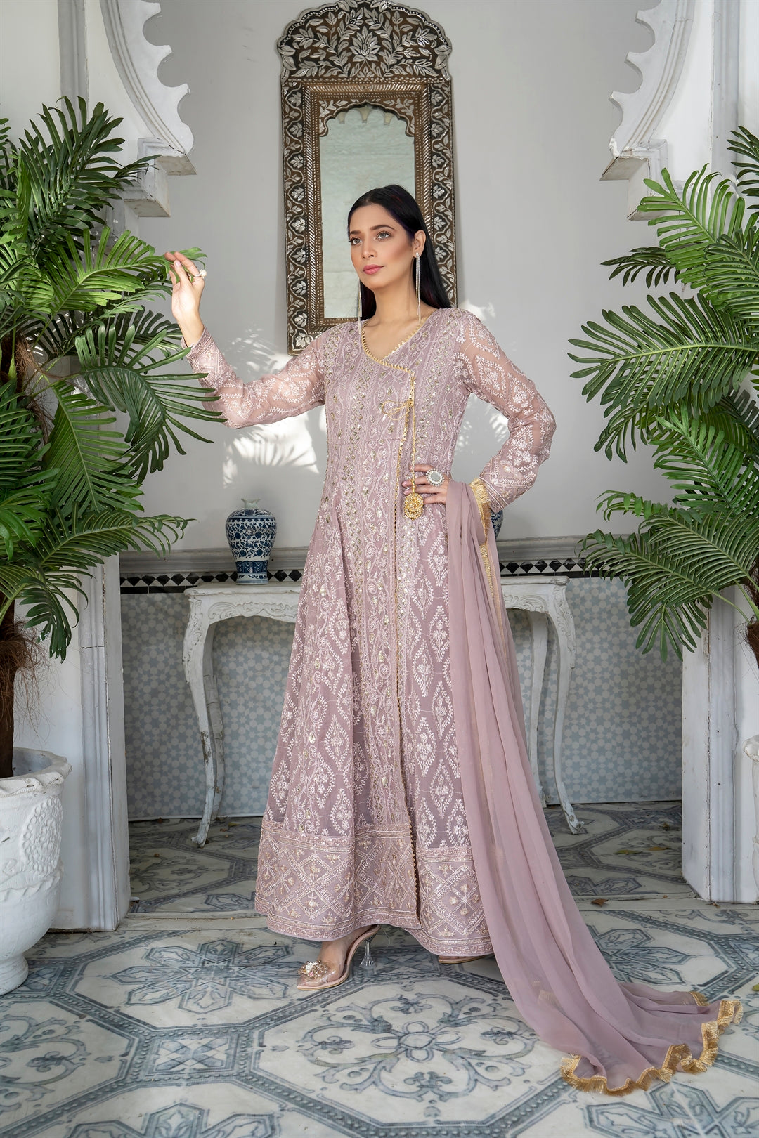 Manahils Stitched Formals Kurti 099-Lilac