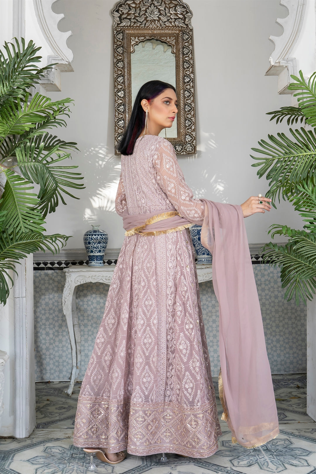 Manahils Stitched Formals Kurti 099-Lilac