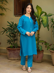 Tng By Md Solid Co Ords Collection-Aasmaan Turquoise Blue