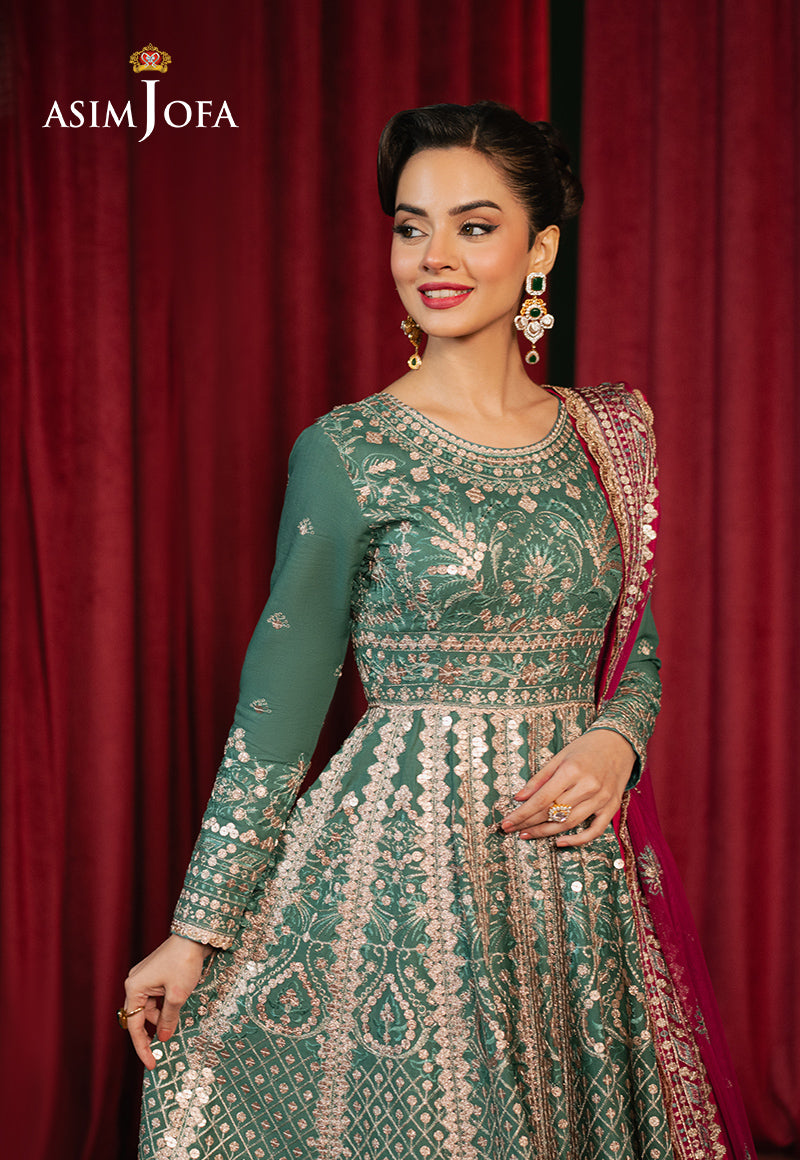 Asim Jofa Premium Festive Ajpf-31 Embroidered Lawn Silk 3 Pcs