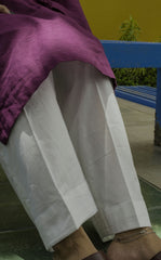 Deck Up Plain Trousers White