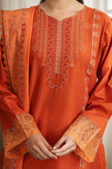 Spring Edit'25 By Mannat Clothing Stitched Collection-Rust