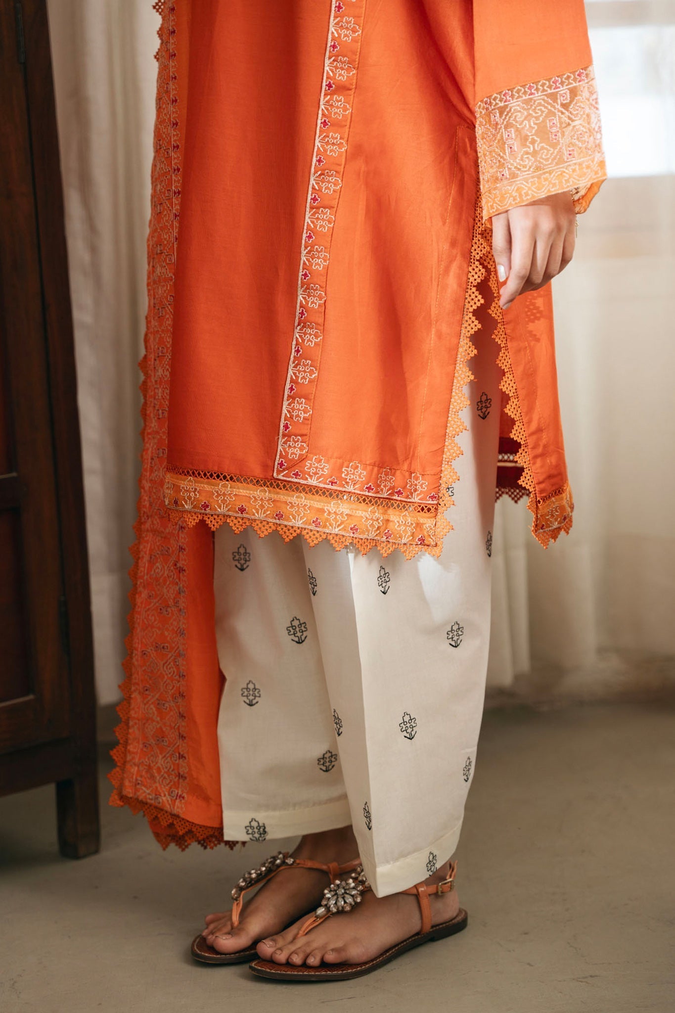 Spring Edit'25 By Mannat Clothing Stitched Collection-Rust