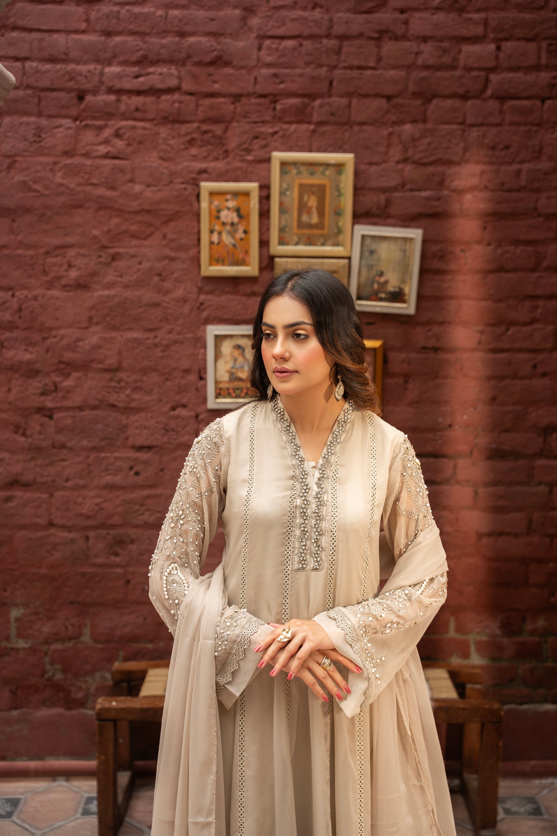 Rang Nirala By Manahils Stitched 3 Piece Formals Collection'2025-K-165-TAN BROWN