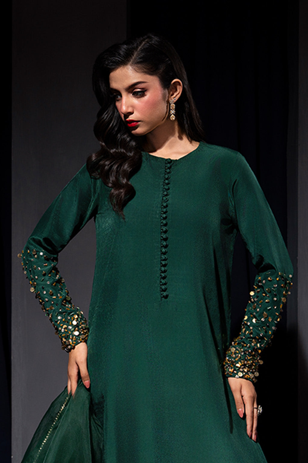 Zelina By Meeral Stitched 3 Piece Formals Collection'2025-HE-001