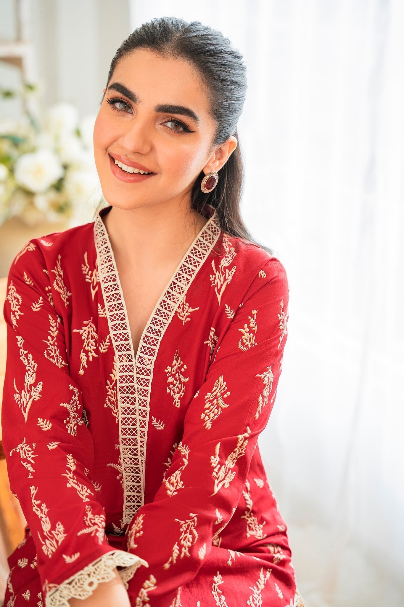 Floral Fusion by Panache Apparel Stitched Collection-Garnet