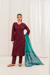 Aayra Stitched Summer Collection'2025-AY1811 - Wine Dynasty 3Pc