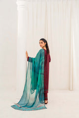 Aayra Stitched Summer Collection'2025-AY1811 - Wine Dynasty 3Pc
