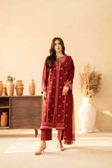 Tiraz Stitched 3 Piece Summer Suit-Hania