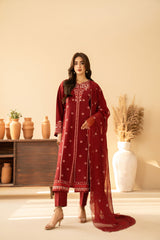 Tiraz Stitched 3 Piece Summer Suit-Hania