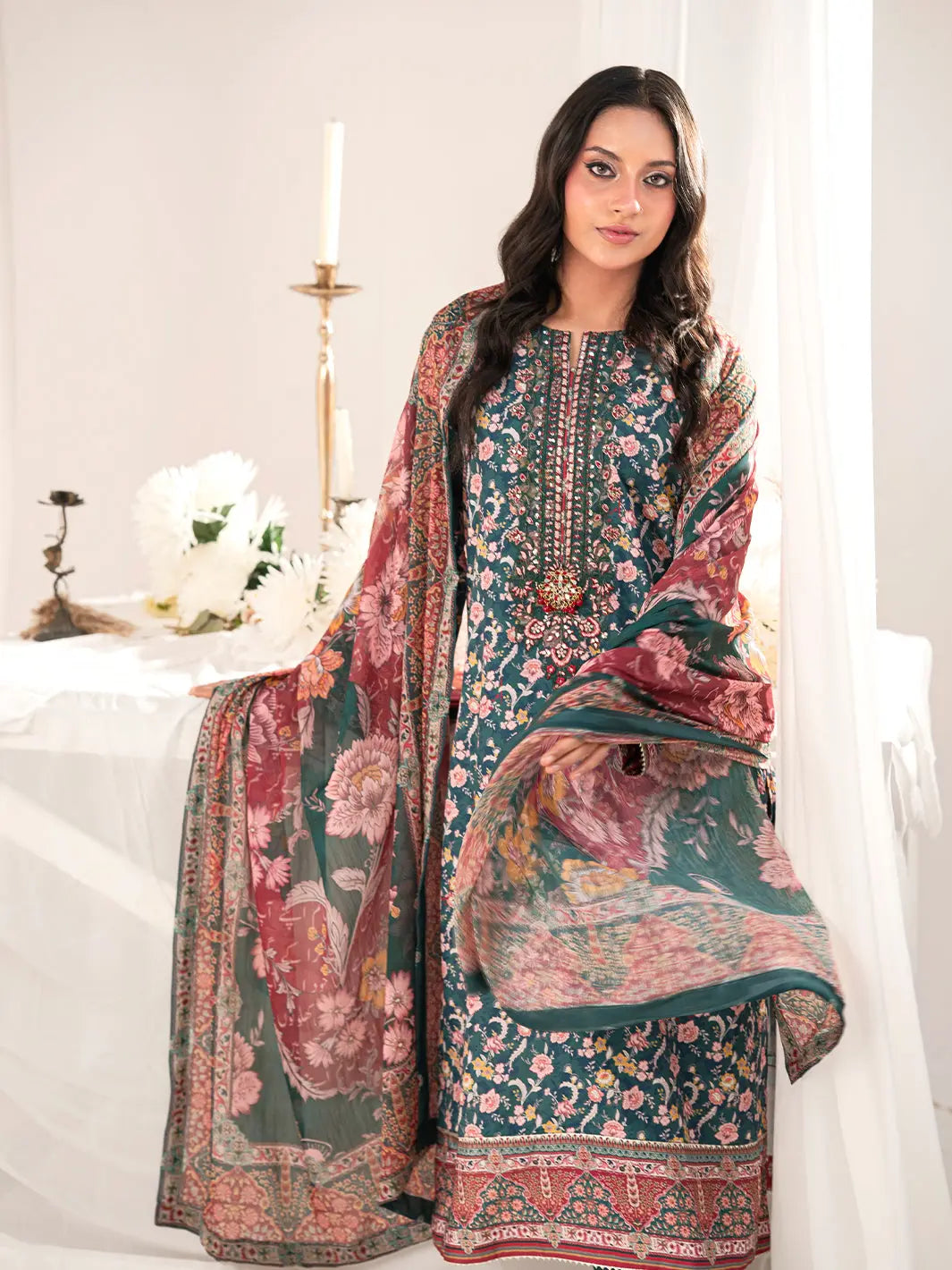 Umeed | 3 Piece | Embroidered | Green Tngmdstore