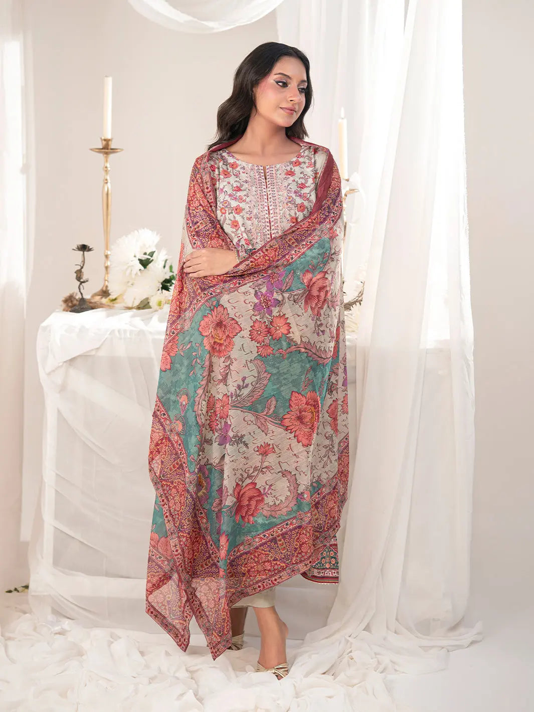 Umeed | 3 Piece | Embroidered | Off-white Tngmdstore