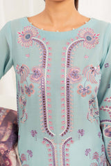 Aayra Stitched Summer Collection'2025-AY684 - Zephyr Blue 3Pc
