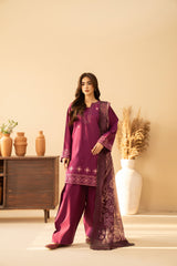 Tiraz Stitched 3 Piece Summer Suit-Eshaal